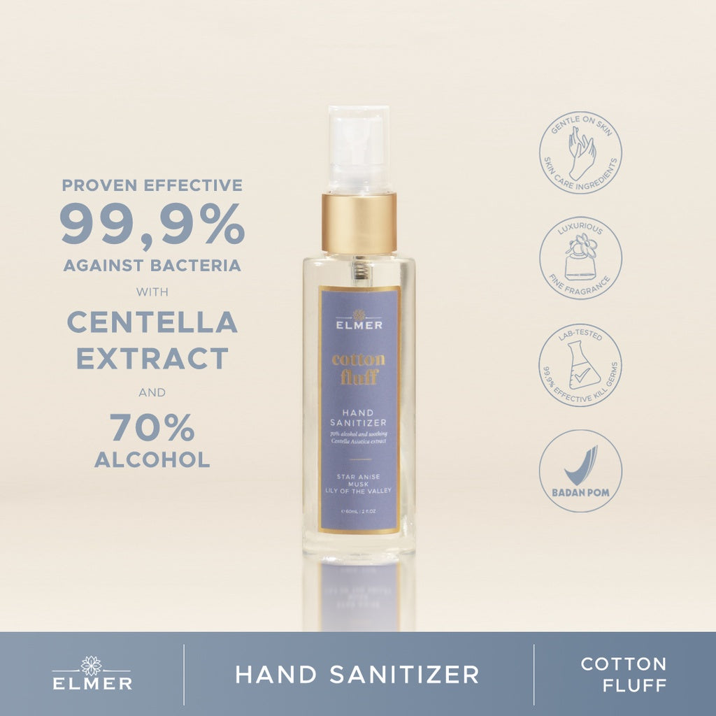 Sanitizer - Cotton Fluff (Hand Sanitizer ELMER 70% Alcohol)