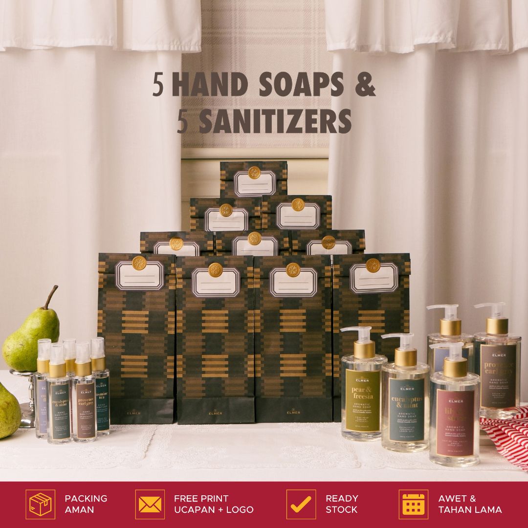 CHRISTMAS Gifting Kit Set 5 Hand Soap 250ml & 5 Hand Sanitizer 60ml