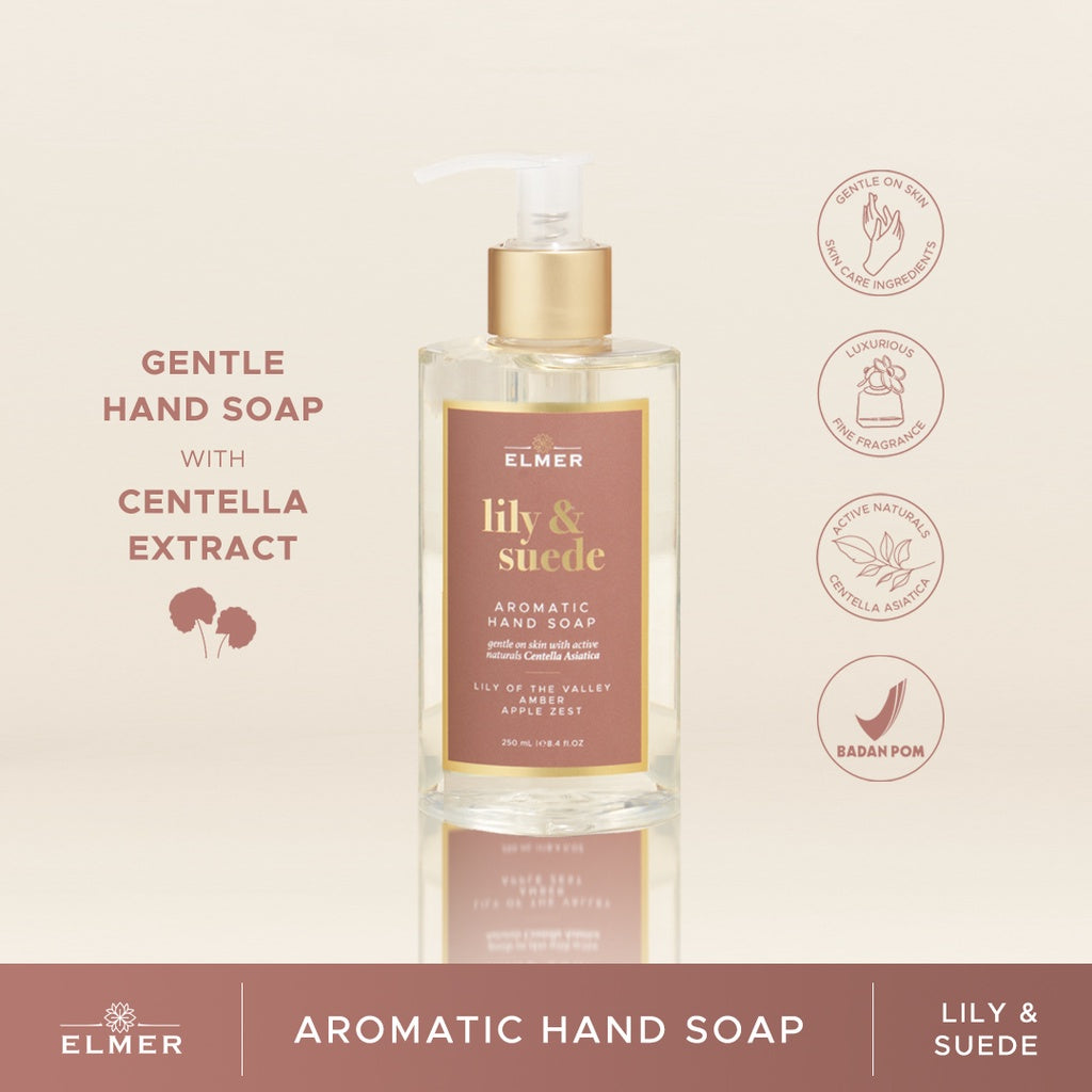 ELMER Lily & Suede Hand Soap 250ml Gel Aromatic Antibacterial Sabun Cuci Tangan Hand Wash Antiseptic Antiseptik