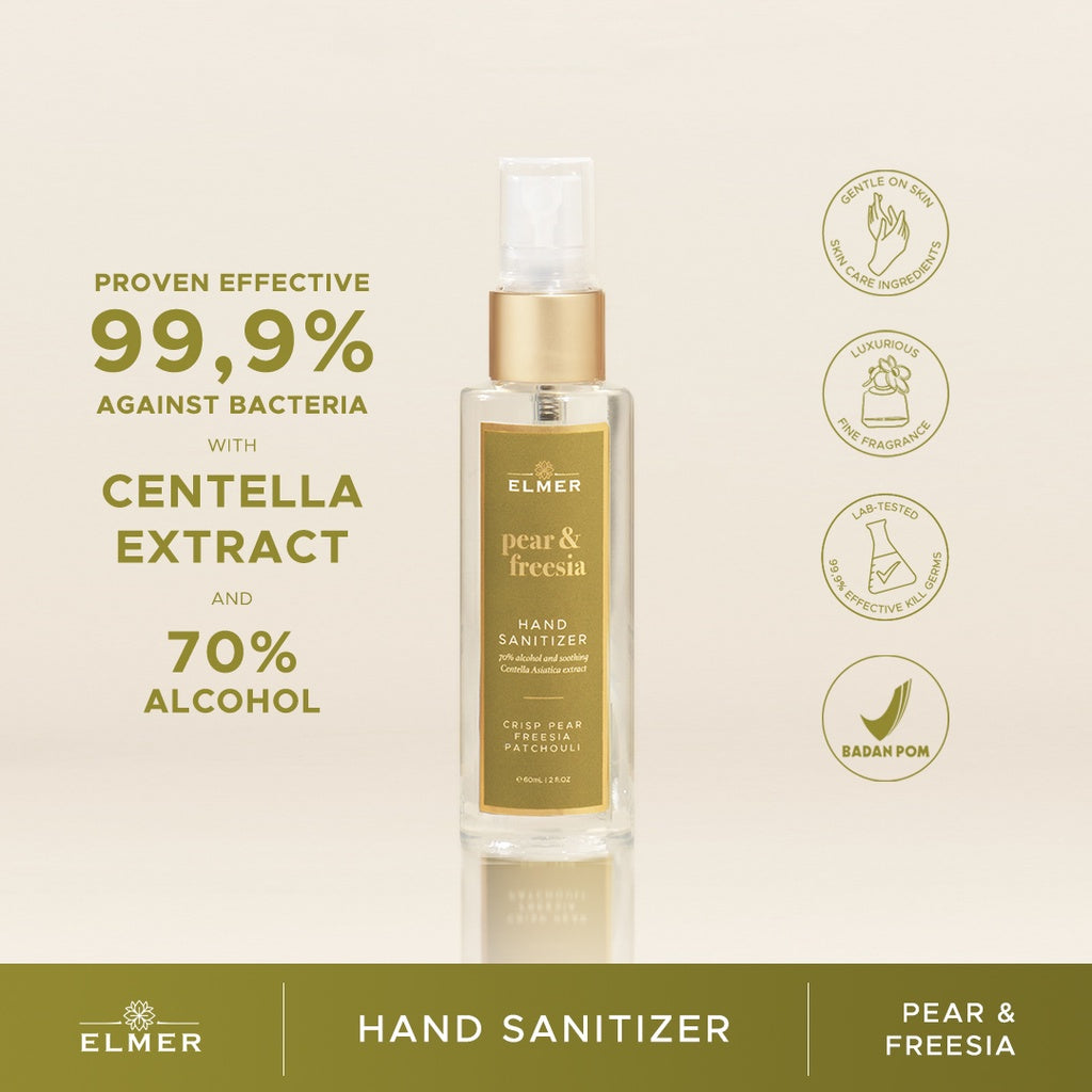 ELMER Pear & Freesia Hand Sanitizer 60ml 70% Alcohol Spray Pembersih Tangan Antiseptic Antiseptik Alkohol