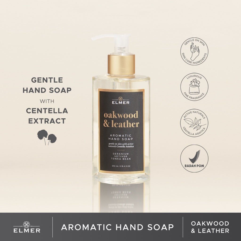 ELMER Oakwood & Leather Hand Soap 250ml Gel Aromatic Antibacterial Sabun Cuci Tangan Antiseptic Antiseptik