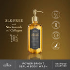 ELMER Oakwood & Leather Body Wash Power Bright Serum With Niacinamide And Collagen Sabun Mandi Shower Soap