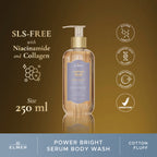 ELMER Cotton Fluff Body Wash Power Bright Serum With Niacinamide And Collagen Sabun Mandi Shower Soap