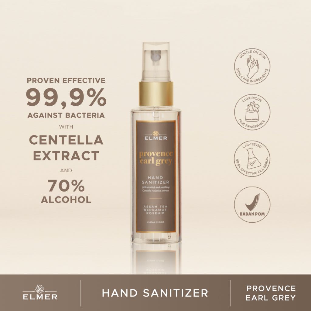ELMER Provence Earl Grey Hand Sanitizer 60ml 70% Alcohol Spray Pembersih Tangan Antiseptic Antiseptik