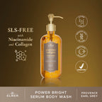 ELMER Provence Earl Grey Body Wash Power Bright Serum With Niacinamide & Collagen Sabun Mandi