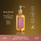 ELMER Lily & Suede Body Wash Power Bright Serum With Niacinamide And Collagen Sabun Mandi Soap Kolagen