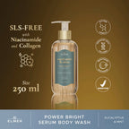 ELMER Eucalyptus & Mint Body Wash 500ml Power Bright Serum With Niacinamide And Collagen Sabun Mandi