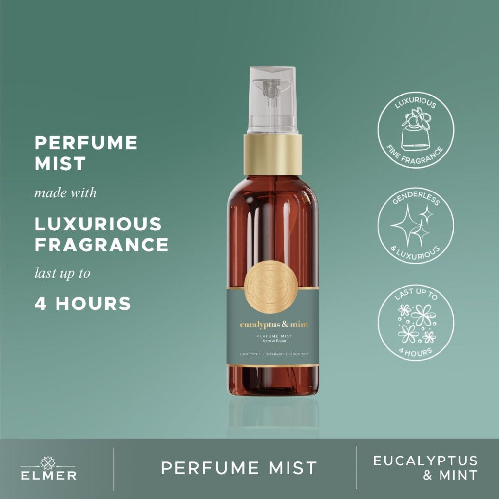 ELMER Eucalyptus & Mint Perfume Mist 60ml Brume De Parfum With Luxurious Fragrance
