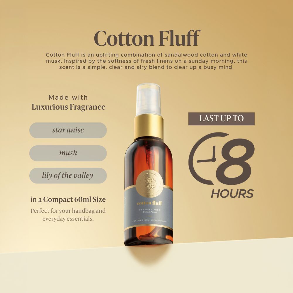 ELMER Cotton Fluff Perfume Mist 60ml Brume De Parfum With Luxurious Fragrance
