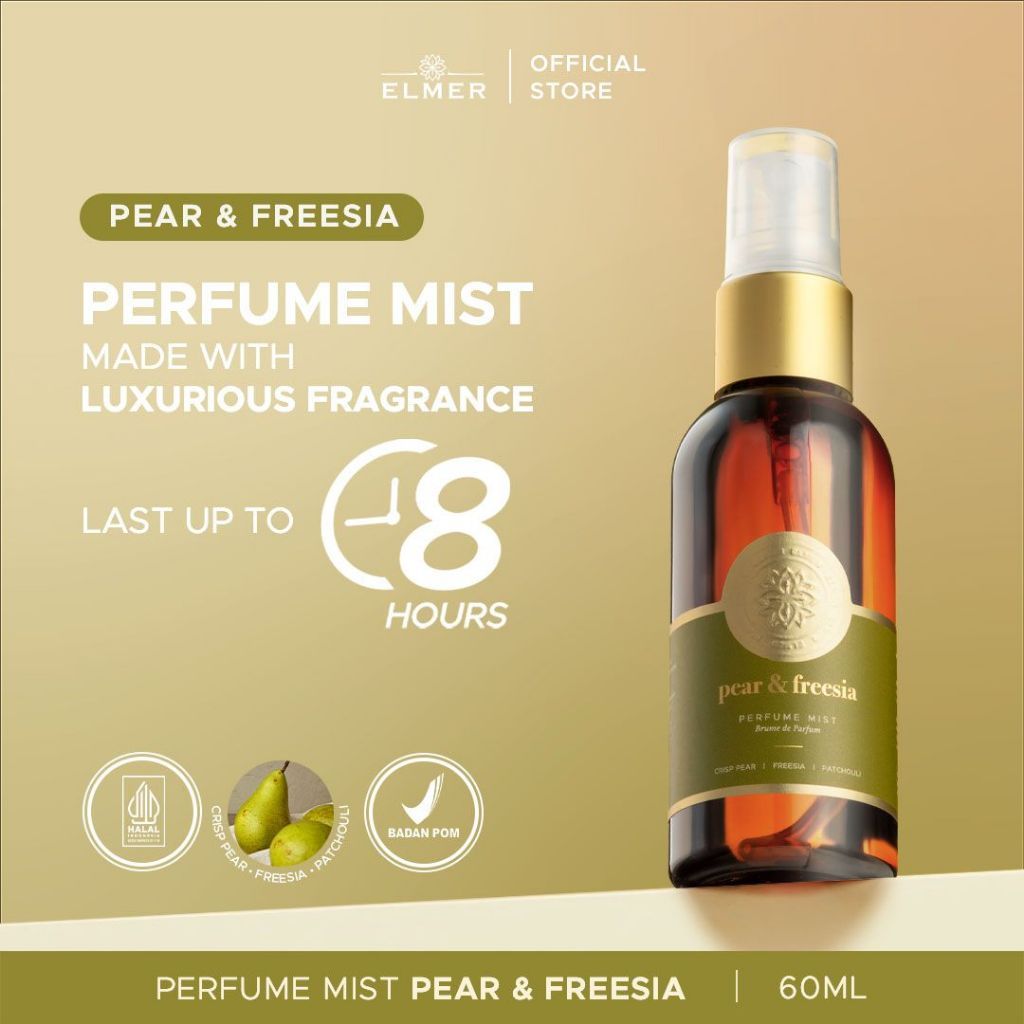 ELMER Pear & Freesia Perfume Mist 60ml Brume De Parfum With Luxurious Fragrance
