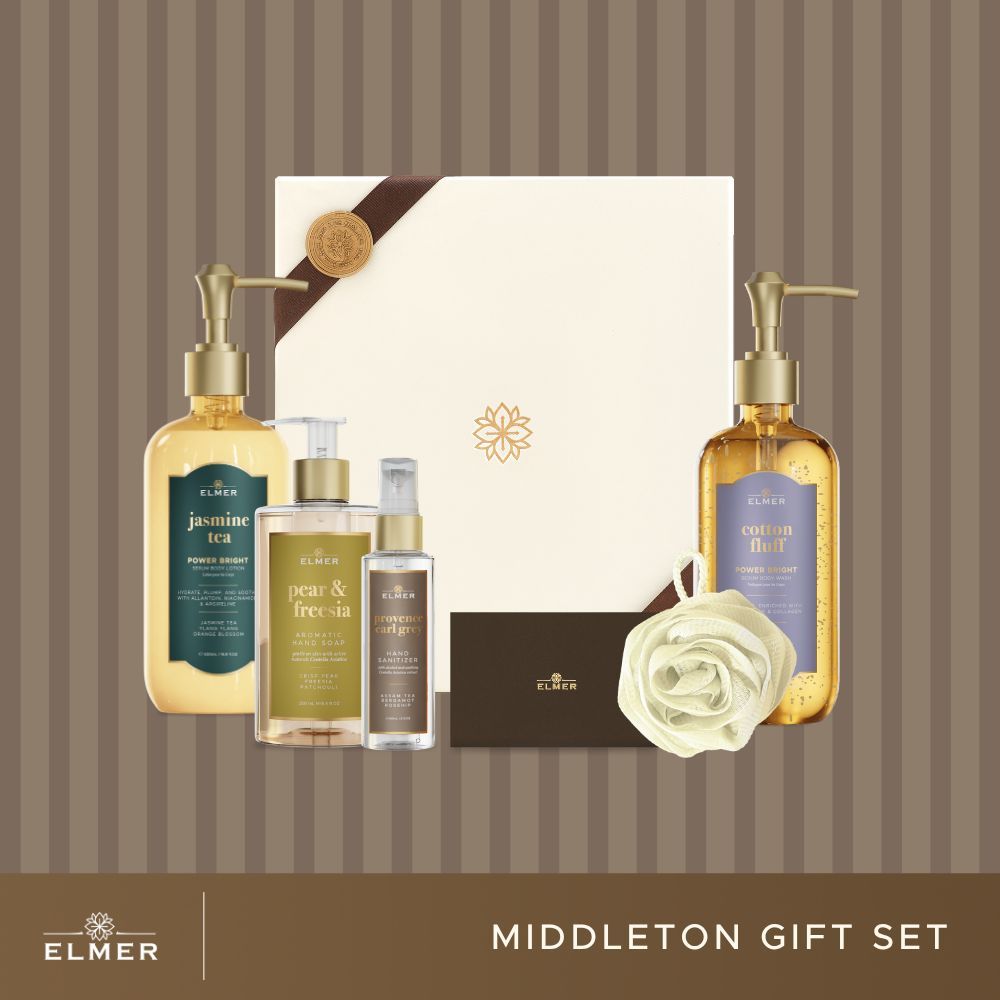ELMER Middleton Gift Set (Body Lotion, Hand Soap, Body Wash, Sanitizer + Hard Box Paket Hampers Hadiah
