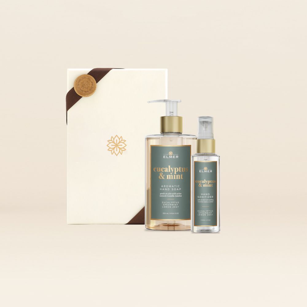 ELMER Louie Set Hand Soap 250ml & Sanitizer 60ml Aromatic Antibacterial Hampers Hadiah Antiseptic Antiseptik