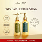 ELMER Glowing Duo Set - Power Bright Serum Body Lotion 500ml | Lotion Melembabkan Anti Lengket | Paket Bundle Body Lotion