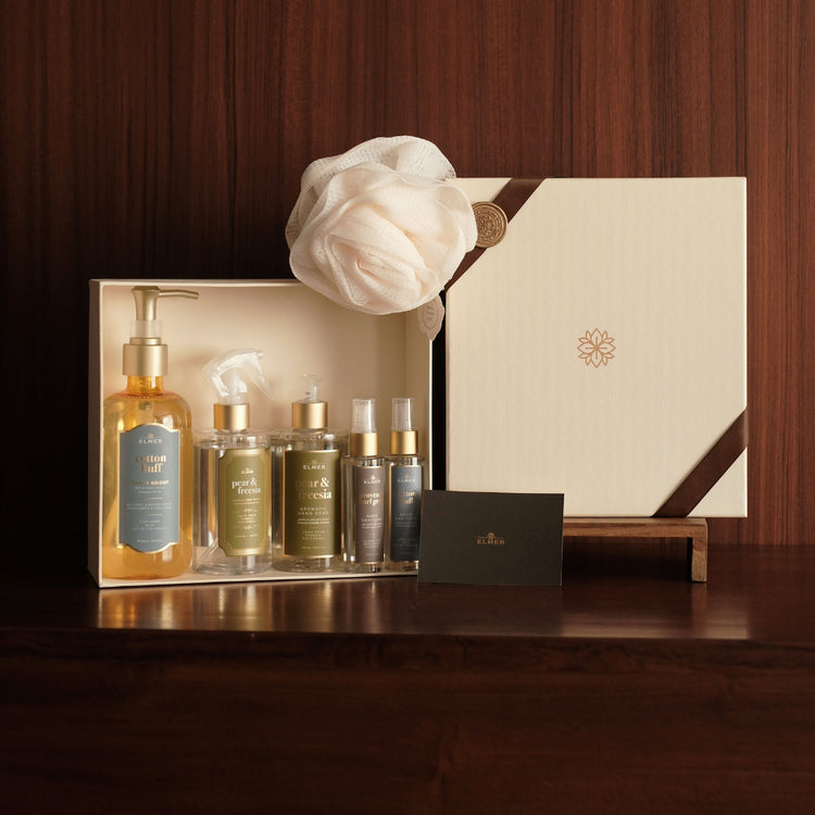 ELMER Noble Gift Set With Shower Puff + Hard Box Pembersih Tangan Dan Badan Hampers Hadiah