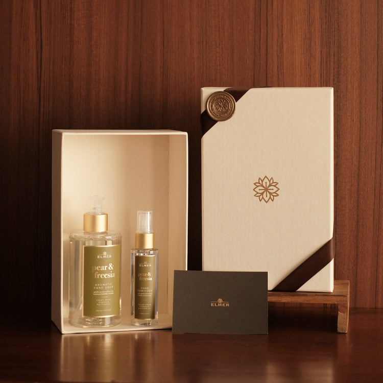 ELMER Louie Set Hand Soap 250ml & Sanitizer 60ml Aromatic Antibacterial Hampers Hadiah Antiseptic Antiseptik