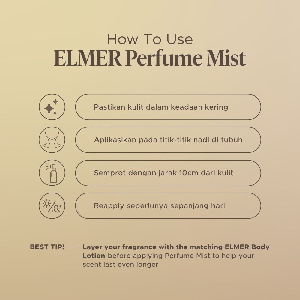 ELMER Pear & Freesia Perfume Mist 60ml Brume De Parfum With Luxurious Fragrance