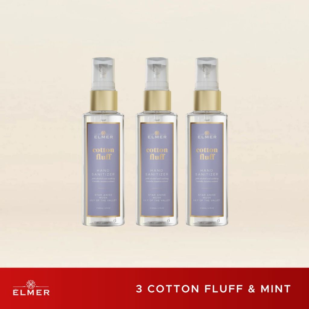ELMER Set Of 3 Hand Sanitizer 60ml 70% Alcohol Paket Spray Pembersih Tangan Antiseptic Antiseptik Set