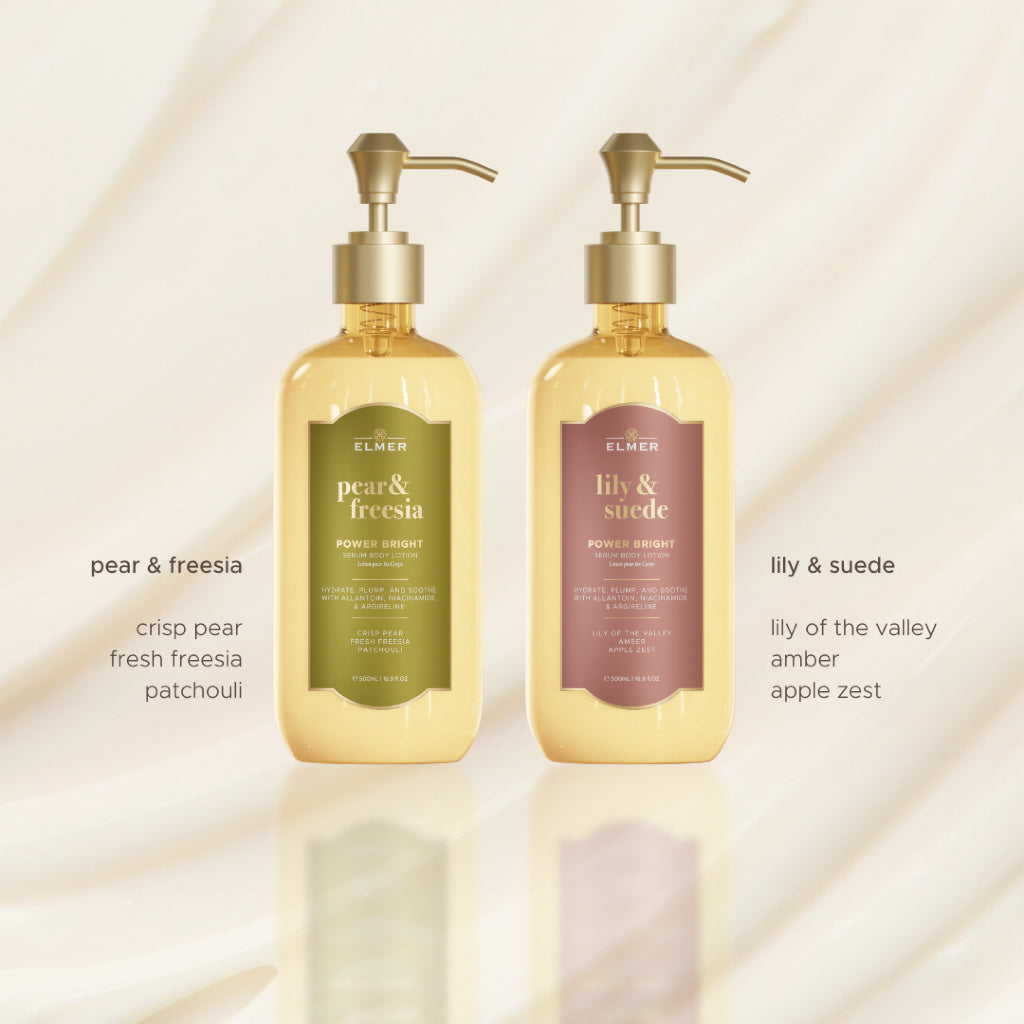 ELMER Glowing Duo Set - Power Bright Serum Body Lotion 500ml | Lotion Melembabkan Anti Lengket | Paket Bundle Body Lotion