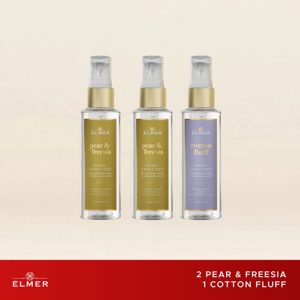 ELMER Set Of 3 Hand Sanitizer 60ml 70% Alcohol Paket Spray Pembersih Tangan Antiseptic Antiseptik Set