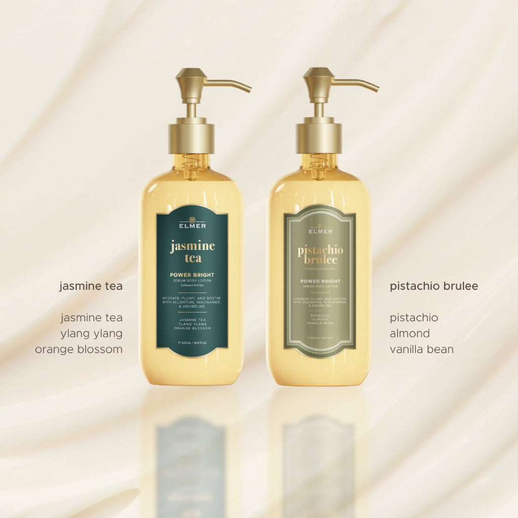 ELMER Glowing Duo Set - Power Bright Serum Body Lotion 500ml | Lotion Melembabkan Anti Lengket | Paket Bundle Body Lotion