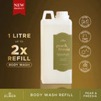 ELMER Refill Body Wash 1000ml Power Bright Serum Body Wash With Niacinamide And Collagen Sabun Mandi Shower Soap