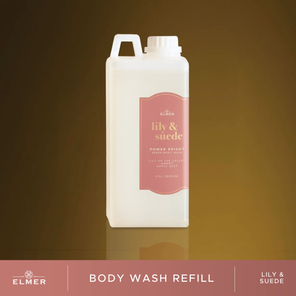 ELMER Refill Body Wash 1000ml Power Bright Serum Body Wash With Niacinamide And Collagen Sabun Mandi Shower Soap