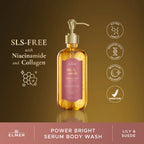 ELMER Lily & Suede Body Wash Power Bright Serum With Niacinamide And Collagen Sabun Mandi Soap Kolagen