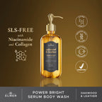 ELMER Oakwood & Leather Body Wash Power Bright Serum With Niacinamide And Collagen Sabun Mandi Shower Soap