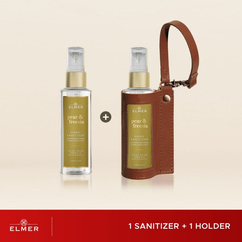 ELMER Special Bundle Perfect Pair Hand Sanitizer 60ml & Leather Holder Pembersih Tangan & Gantungan