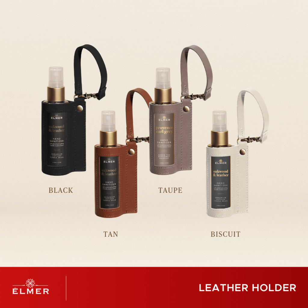 ELMER Special Bundle Perfect Pair Hand Sanitizer 60ml & Leather Holder Pembersih Tangan & Gantungan